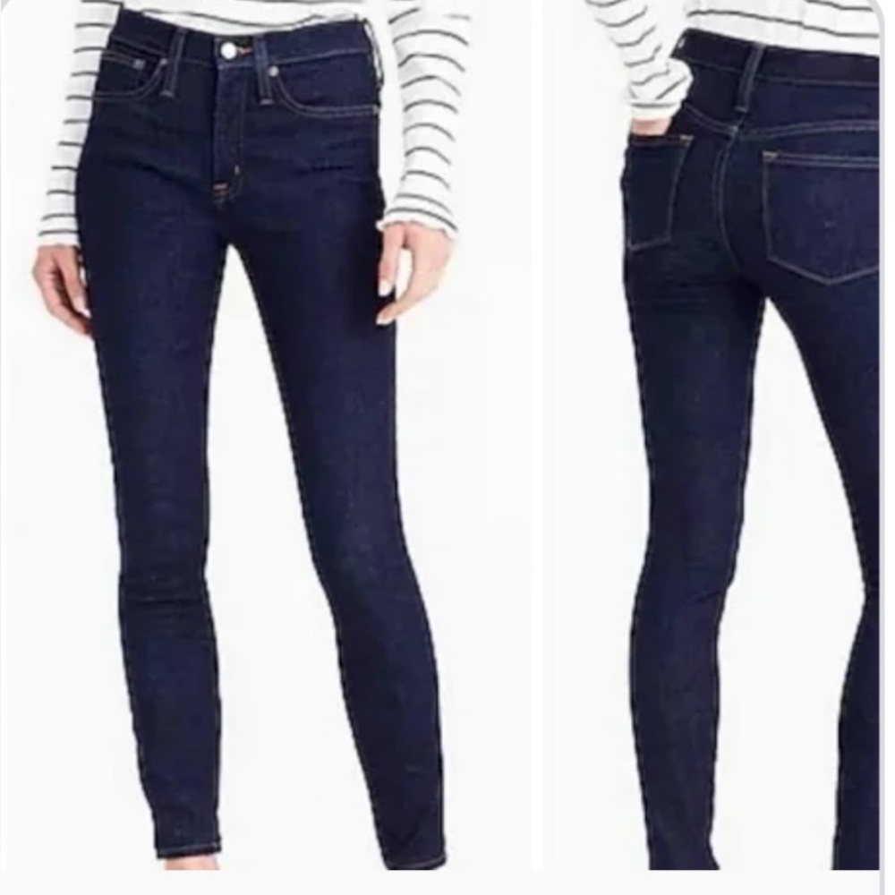 J. Crew Denim dark wash 9” high-rise toothpick jeans sz 27P